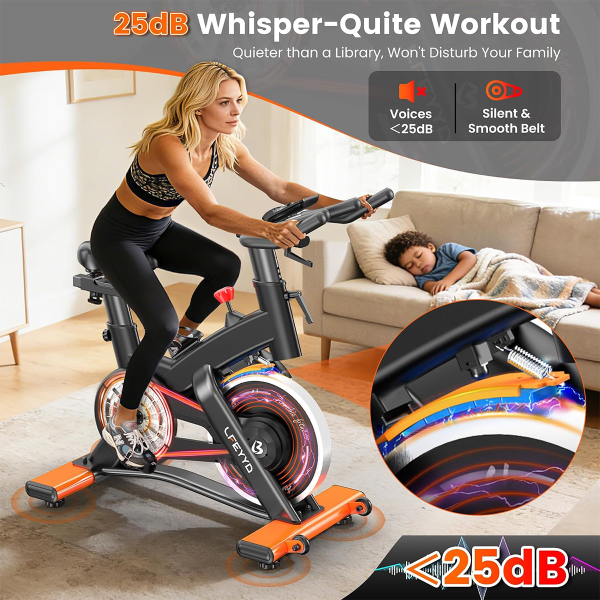 Pooboo Exercise Bike, 400LB Ma - Exercise Bike Magnetic Resistance 评论和价格
