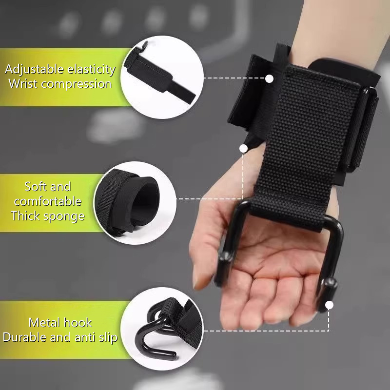 【F】2Pcs Weight Lifting Hooks H - Wrist Wraps Weightlifting Support 评论和价格
