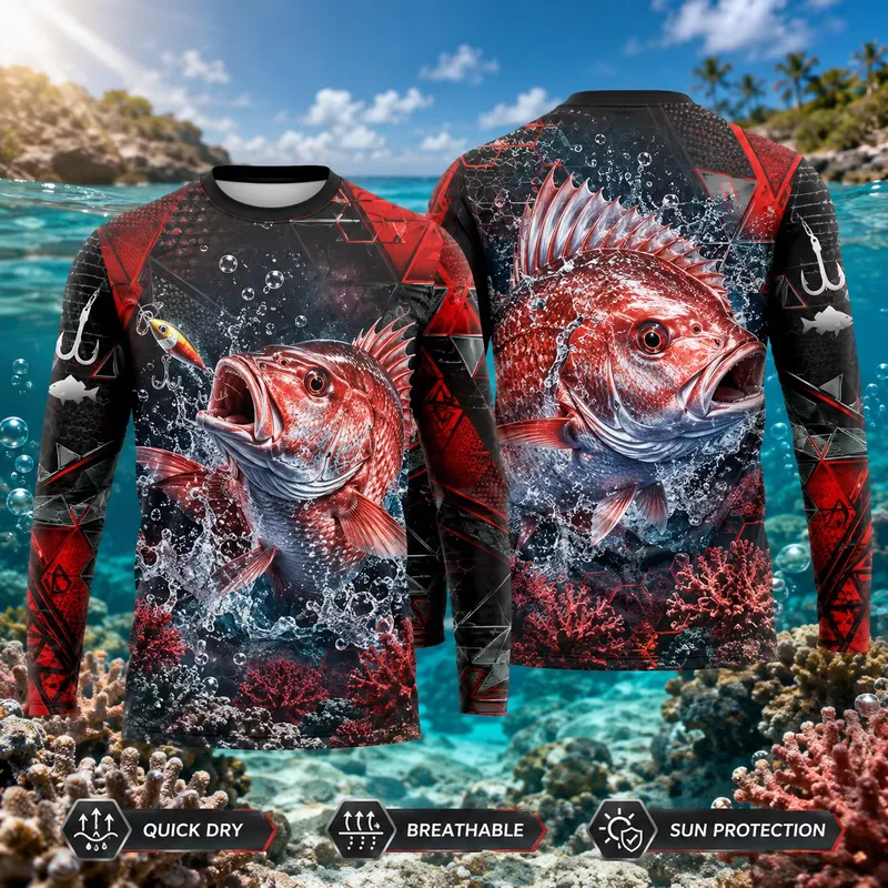 3D Print Casual Long Sleeve Re - Fishing 评论和价格