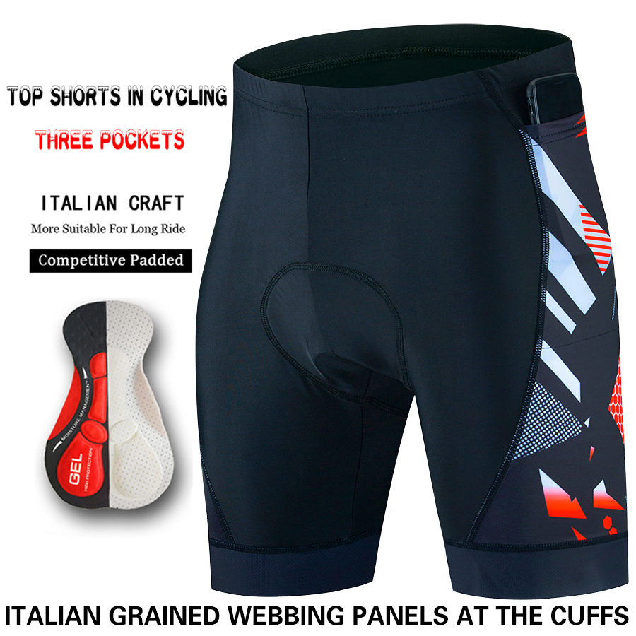 Three pocket Cycling Shorts Bi - Padded Cycling Shorts 5D Gel 评论和价格