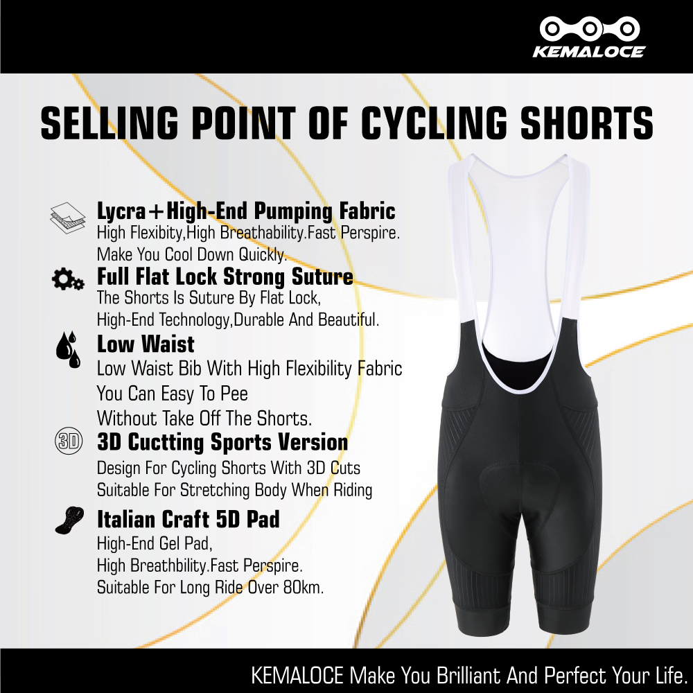 KEMALOCE Men Cycling Bib Short - Padded Cycling Shorts 5D Gel 评论和价格
